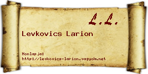 Levkovics Larion névjegykártya